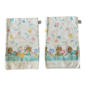 Riegel Teddy Beddy Bear Lots Of 2 Receiving Blanket Size 30 X 40 Made USA